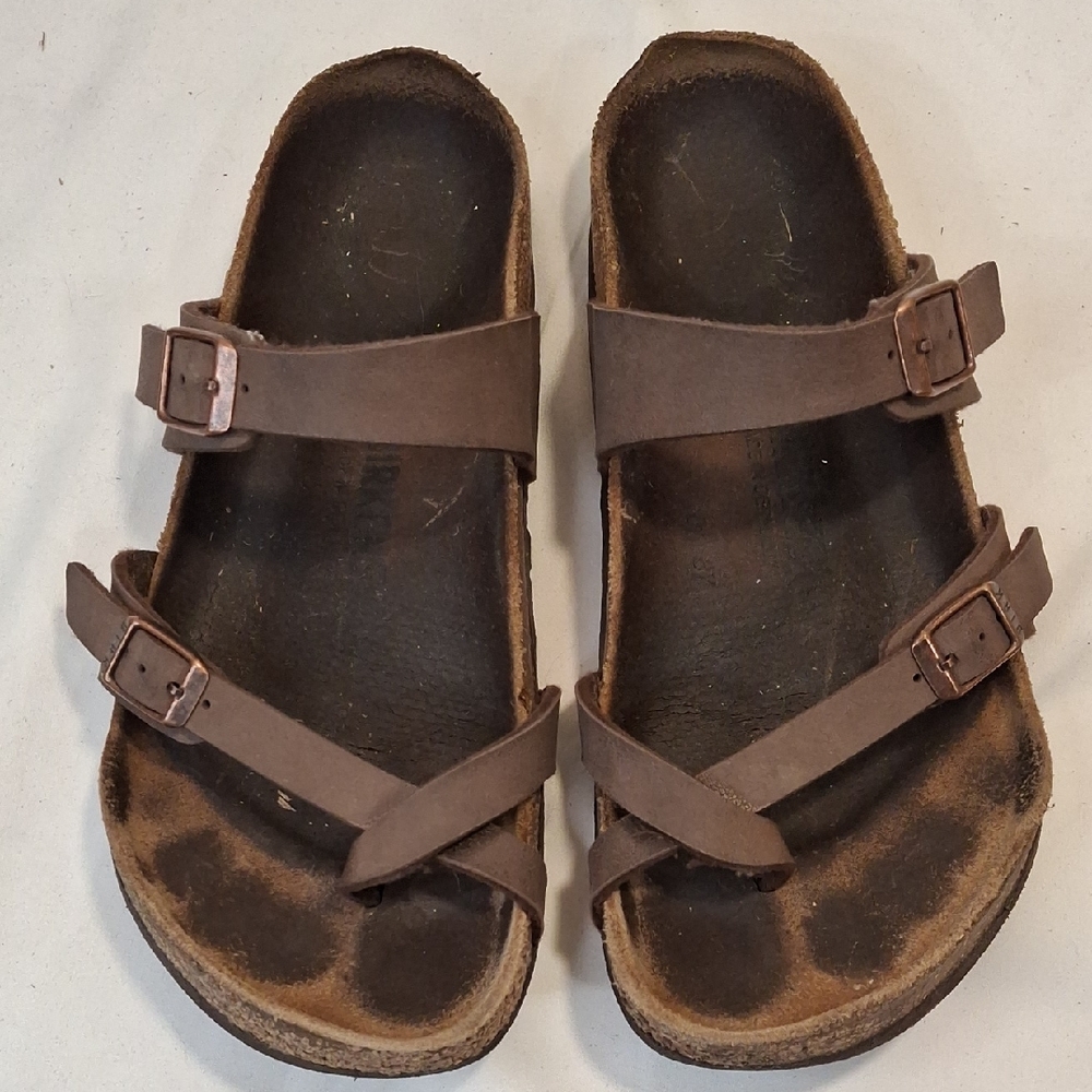 Women's Birkenstock Brown Double-Strap Sandals. Good Condition.
